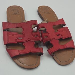 Tory Burch Red Slide Sandals